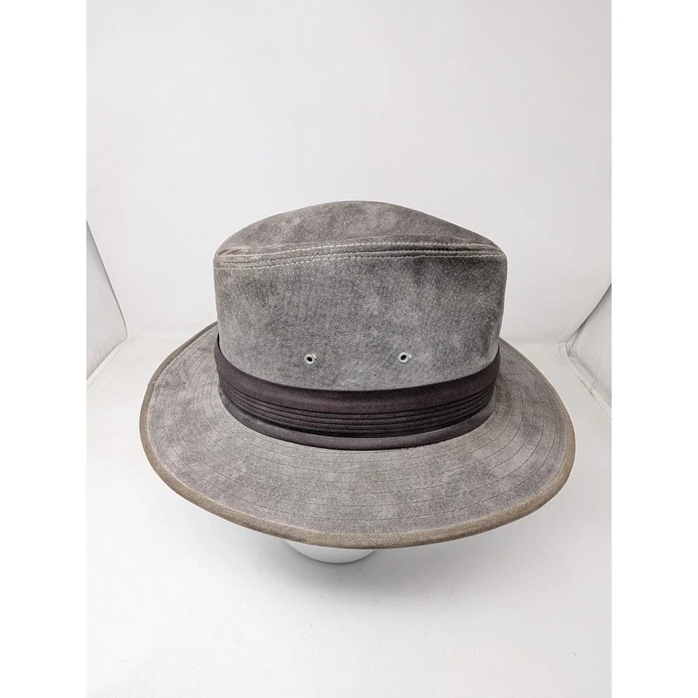 Henschel Hat Outback Fedora Suede Gray Outdoor Men's Size Small Vintage USA Made